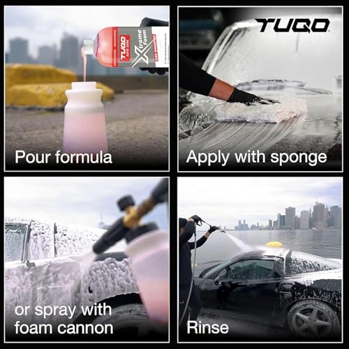 Image of TUQO Heavy Duty Adjustable Foam Lance 1L Bottle with Brass Nozzle & 1 Brass Quick Connector | Professional Series for Pressure Washers | High Foaming Car Wash Pack- TFL302