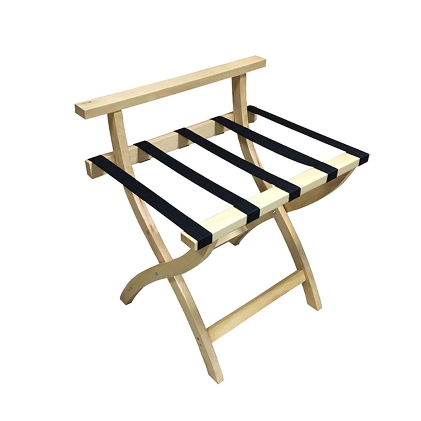Portaequipajes Plegable, Soporte Para Maletas Con Espacio De Almacenamiento Adicional, Patas Curvas Con Correas De Nailon, Portaequipajes Para Dormitorio, Hotel, Habitación De Invitados ( Color : Wood