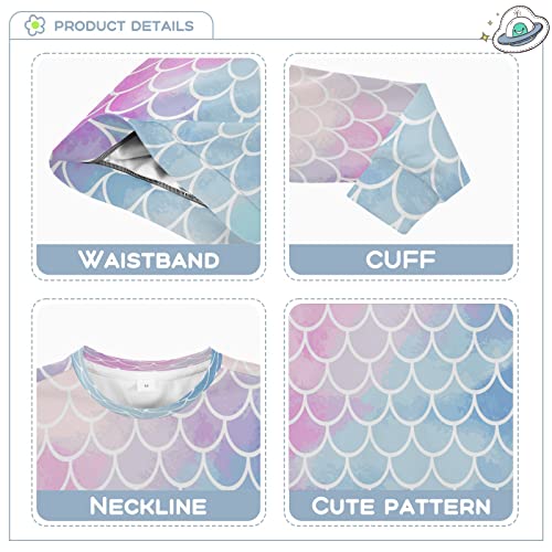Pink-blue Mermaid Scales Boy Girl Sweatshirt Toddler Crewneck Pullover Sweater Long Sleeve Fall Winter Clothes3