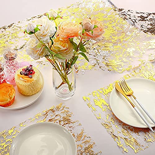 Metallic Gold Thin Table Runner With Scissors And Soft Ruler Glitter Gold Table Runners Gold Table Decor Gold Fabric Sequin Table Runners For Wedding Birthday Party Decoration (11 Inch X 99 Feet) #TOP2