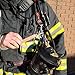 WorkingFire Firefighter Quick Release Shackle with Leather Handle for SCBA MASK Marine Grade Stainless Steel Fixed Snap Shackle Lanyard (1, Brown)