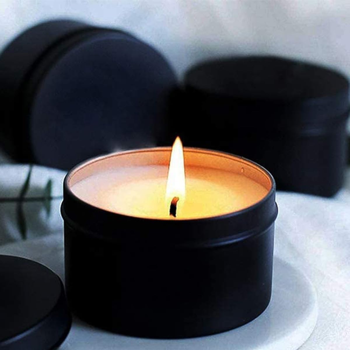 NUOBESTY 6pcs 4oz Vintage Style Candle Tins with Lids Iron Candle Containers for DIY Reusable Travel Storage Jars for Home Décor and Craft Supplies