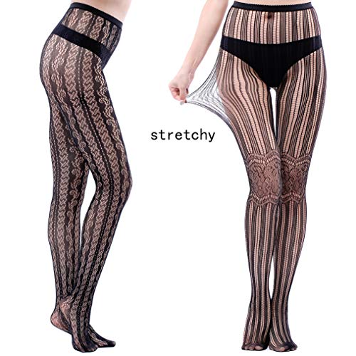 HOVEOX 8 Pairs Lace Fishnet Floral Stockings Patterned Tights Small Hole Pattern Leggings Net Pantyhose2