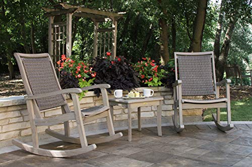 Outdoor Interiors GW21095 Grey Wash Eucalyptus & Driftwood Wicker Rocking Chair