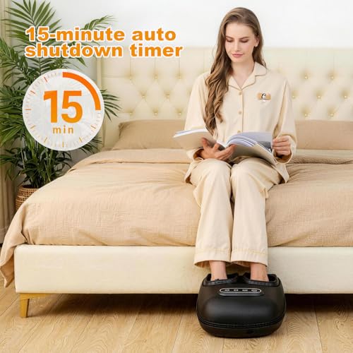 Image of LINGTENG Foot Massager, Heated Foot Massager (Maroon Red) | Built-In Heating Function, One Touch Operation, Compact Design, Holiday Gift for Parents Couples, Under Desk, Sizes Up to 13 inch