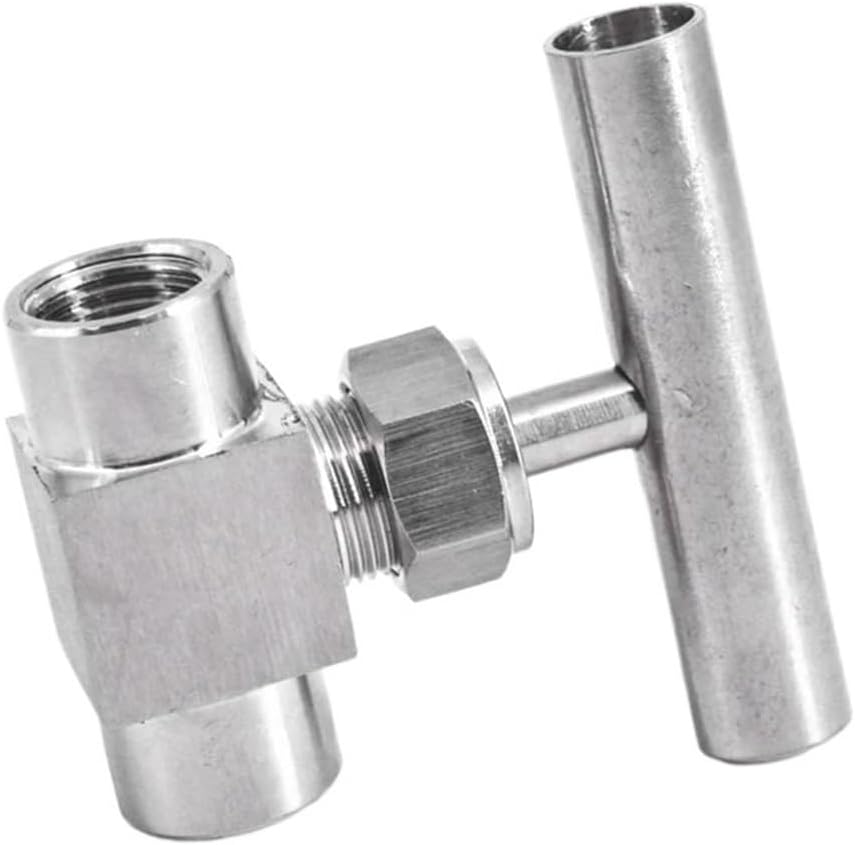 1/8" 1/4" 3/8" 1/2" BSP NPT Female Male Needle Valve Crane 304 Stainless Flow Control Water Gas Oil One-Shape Handle (Size : 1/2", Color : FEMALE TO FEMALE_BSP)