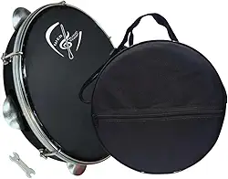 Pandeiro de 10 Pol. Profissional Pele Preta Web Music + Capa