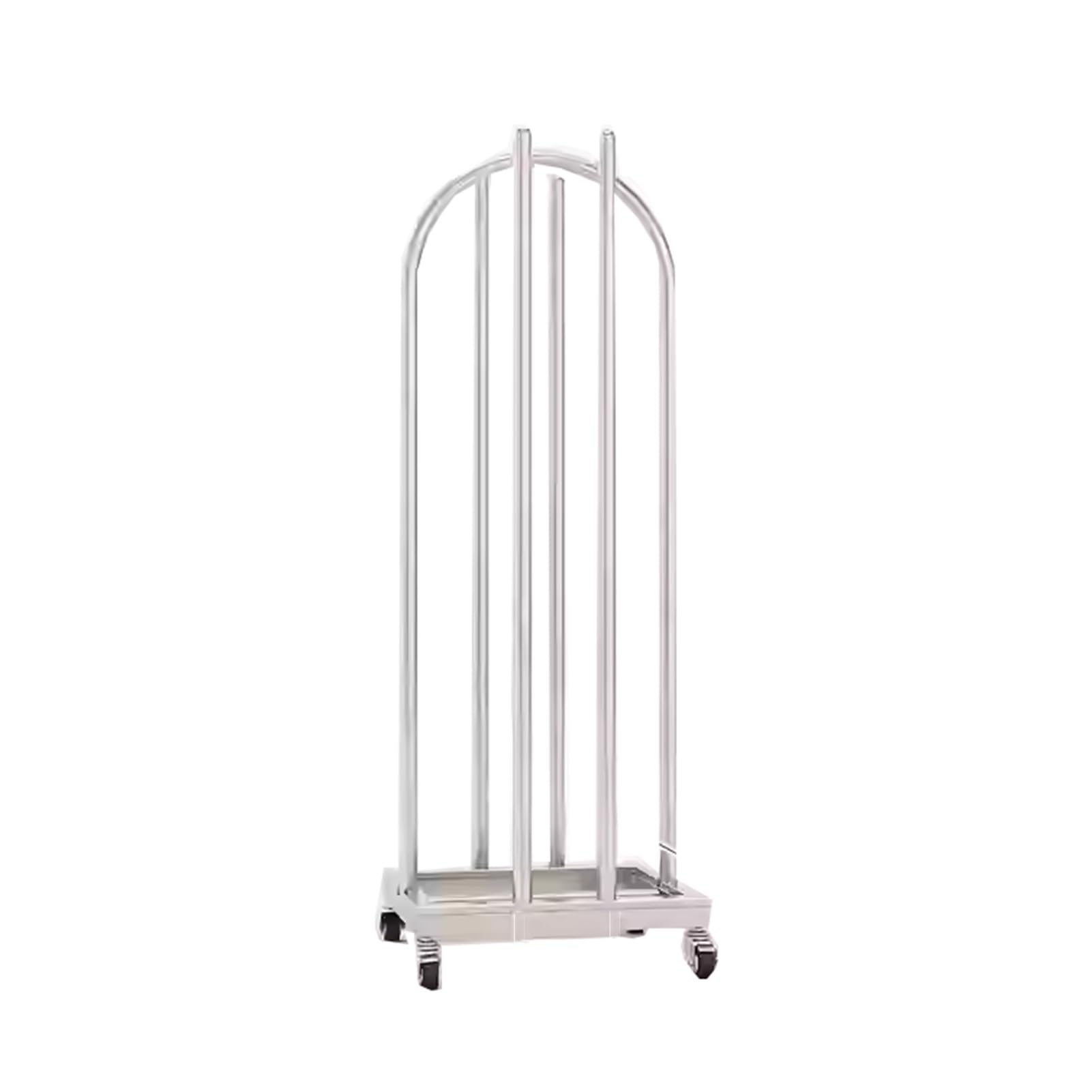 BHGFYXBS Hanger Organizer Stacker With Swivel Caster, Clothes Hanger Stand For Clothing Store Laundry Retail Store,Silver-130x30x35cm