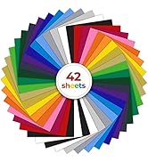 Heat Transfer Vinyl, Ohuhu 42 Pack Easy to Cut &amp; Weed HTV Vinyl for Circut for T-Shirts Hats Leat...