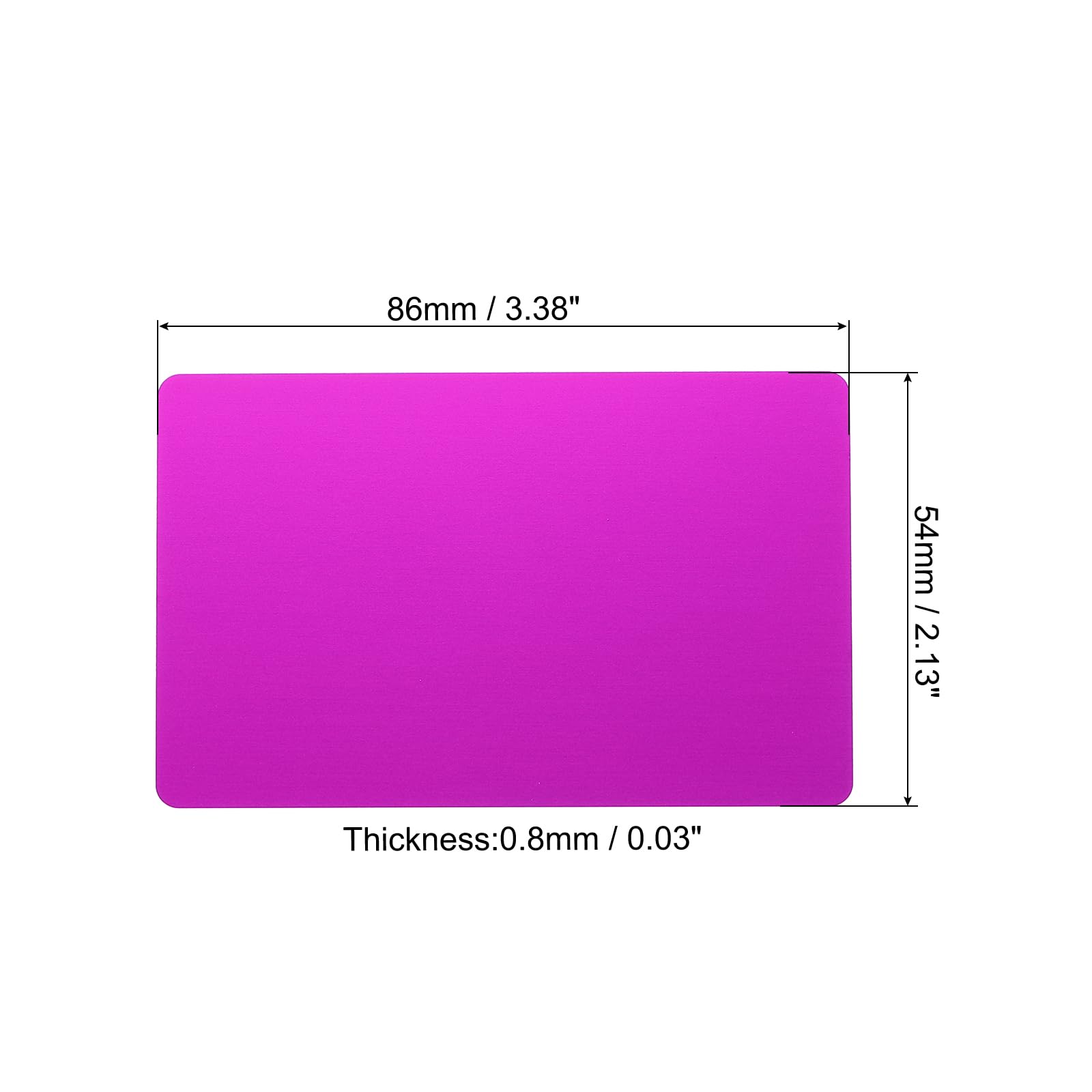 PATIKIL 0.8mm Metal Business Cards, 5 Pack Blank Name Card Laser Engraving Anodized Aluminum for DIY Gift Cards Purple - Image 2