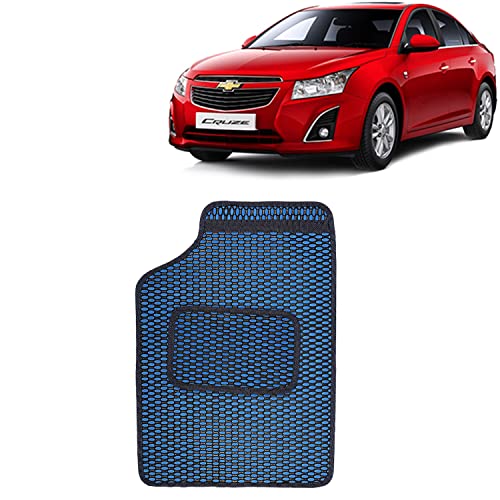 Image of Kingsway Dotted Design Car Floor Foot Mats Universal Fit for Chevrolet Cruze, Model Year : 2008-2017, Water and Dustproof, Color Blue, Set of 5 Pieces