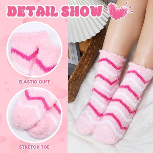 Image of Loritta 6 Pairs Womens Fuzzy Socks, Winter Warm Fluffy Slipper Socks