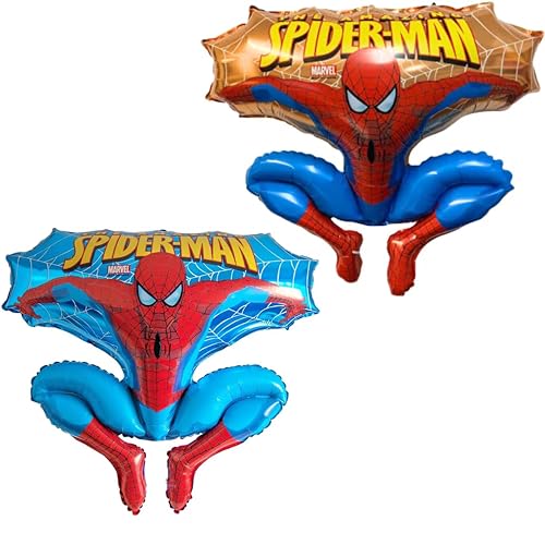 Toyland® 2 x 31 Inch Spider Man Jumping Shaped Character Foil Balloons - Kids Party Balloons (One Of Each)