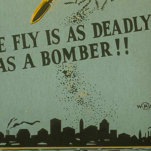 Nacnic Vintage Poster Vintage poster public health. Fly dangerous. A3 size, 42L x 29.7W cm - Image 4
