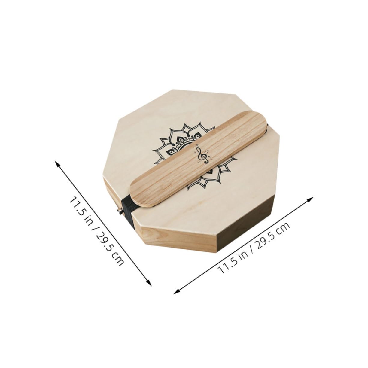 Toyvian Mały Cajon Bębenek Podróżny Oktagonalny Bęben Akustyczny z Trzema Dźwiękami Mandala Artystyczny Bęben Perkusyjny dla Początkujących i Muzyków