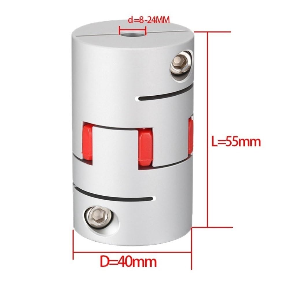 1 Unidad D40 L55 acoplador elástico Eje de Motor Alto par 40x55mm for servomotor Paso a(10x14mm)