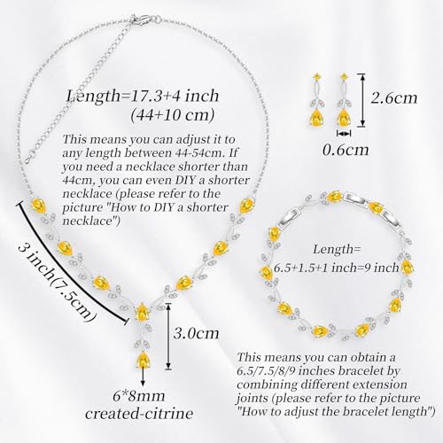 Image of GZWHD Wedding Jewelry Sets for Bride Bridesmaid Women Cubic Zirconia Necklace Earrings Bracelet Set Gift for Mother Friend Wife Daughter Sister Party Prom Jewelry
