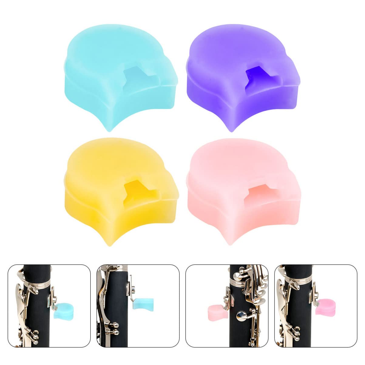 Poggiadito Per Clarinetto - 4 Pezzi In Gomma, Nero, Per Ridurre Affaticamento Del Pollice - Foto 9