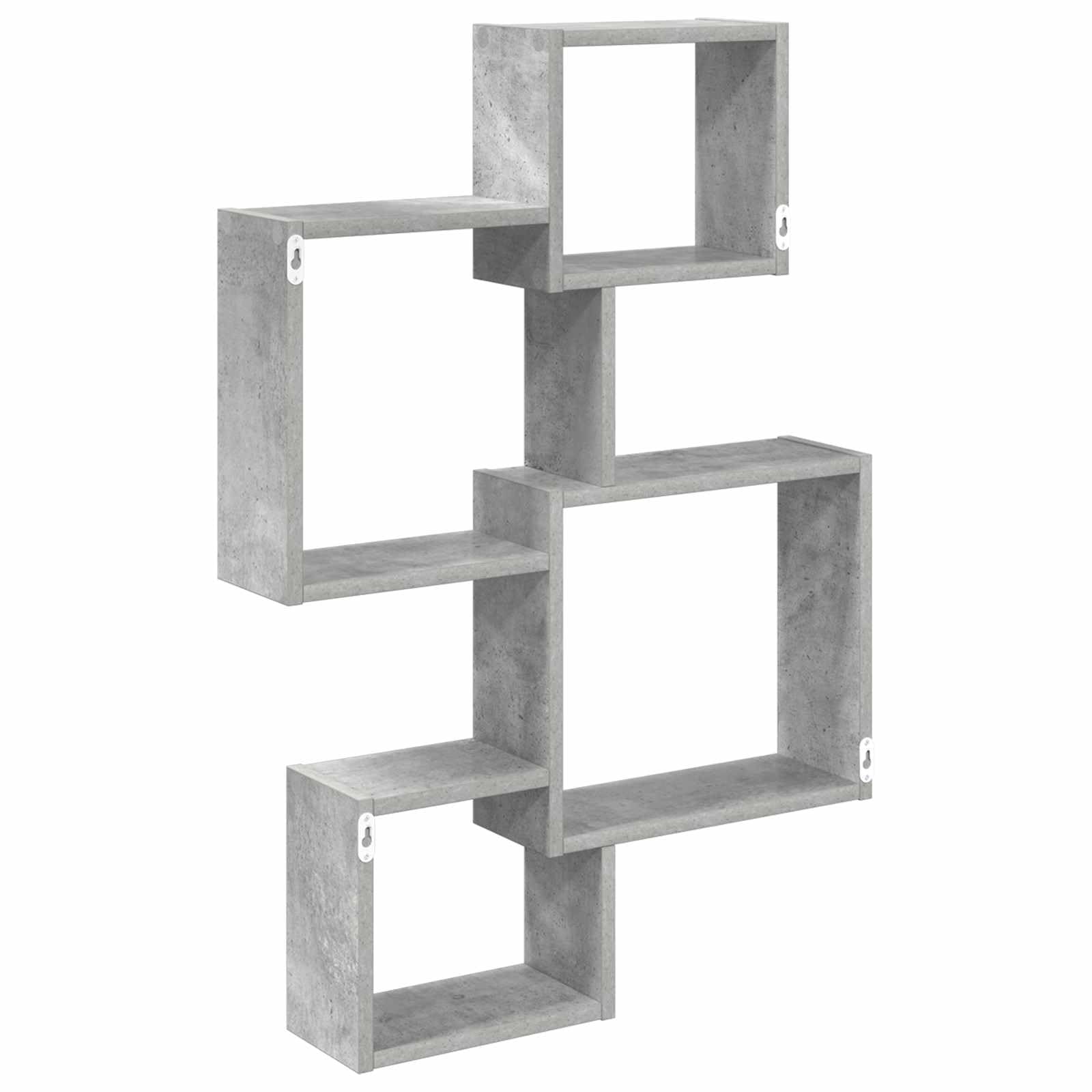 Wandwürfelregale Wandhalterung Grau aus Holzwerkstoff 64 x 13,5 x 91,5 cm platzsparend für Wohnzimmer Schlafzimmer Büro mit Stauraum und moderner Aufbewahrung