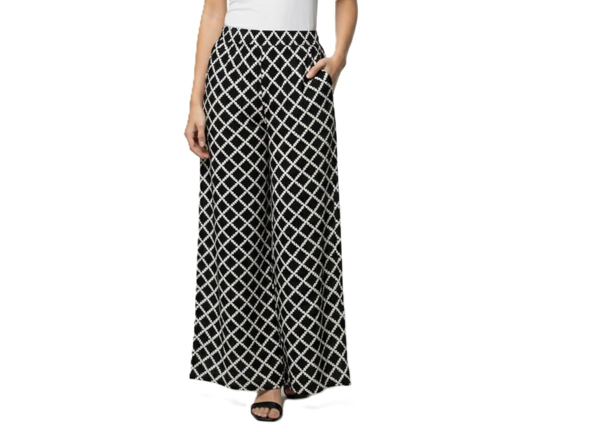 Pure CORRON Printed Palazzo for Women Plazo_BLK.Box Multicolour-image-17