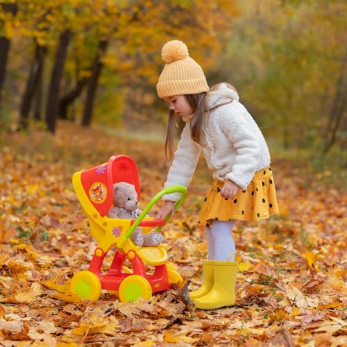 Toddler Rain Boots for Boys and Girls Waterproof Rubber Kids Rain Boots with Easy on Handles All-season Outdoor Shoes3