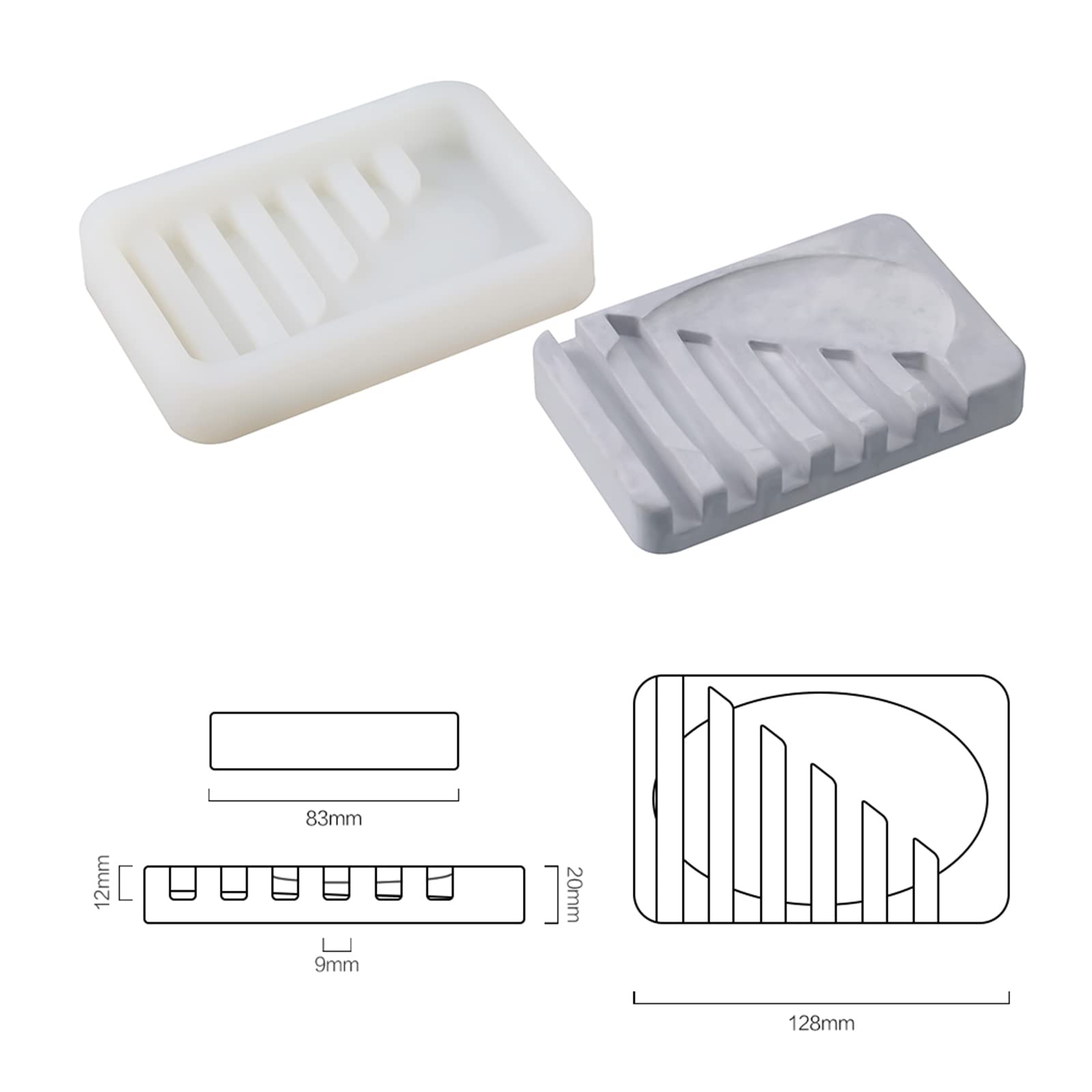 Silikon-Seifenschale Selbstentleerend – Grau, 12,4x9,8 Cm, Für Dusche & Küche, Flexibel & Hygienisch