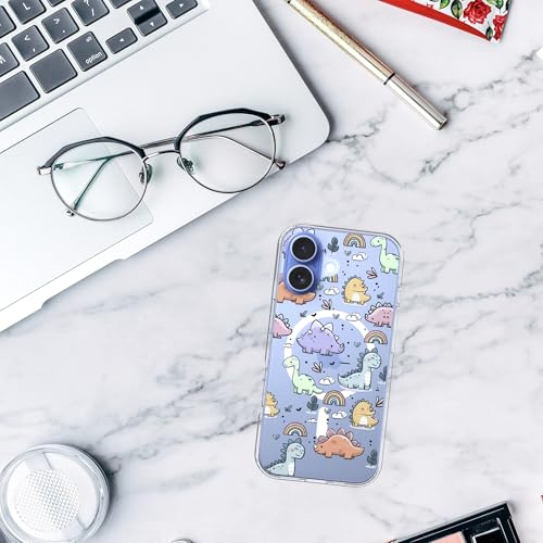 Coque iPhone 17 dinosaure transparent et magnétique antichoc