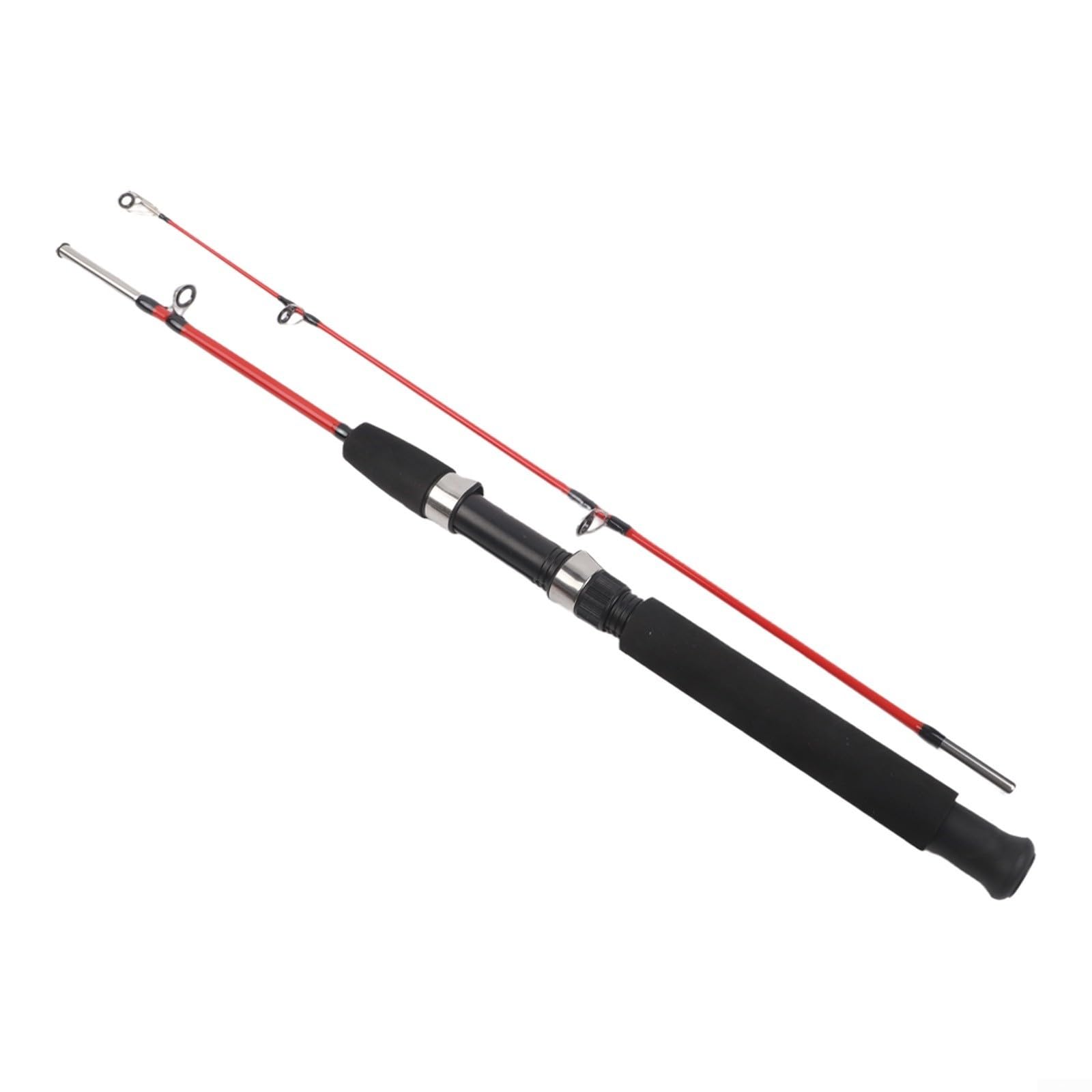 Caña de pescar de 1 m de FRP telescópica, portátil, sensible, diseño suave, ligera, 106,5 g, para pesca al aire libre, rojo y verde