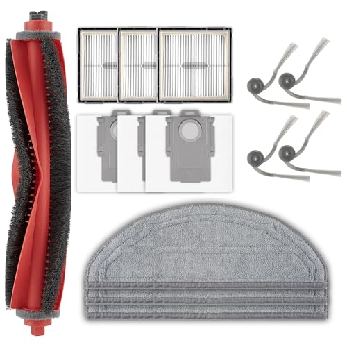 Image of (14 Pack) Q10 S5+ Replacement Parts Compatible with Roborock Q10 S5+ Robot Vacuum Cleaner, 1 Roller Brush, 4 Side Brushes, 3 HEPA Filters, 3 Dust Bags, 3 Mop Pads, Accessories Kit