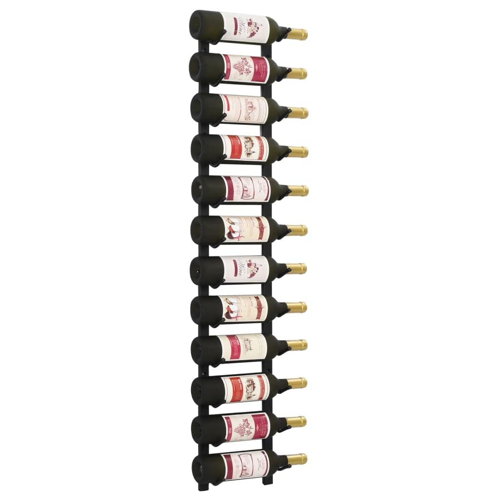 vidaXL Botellero de Pared para 12 Botellas Hierro Negro