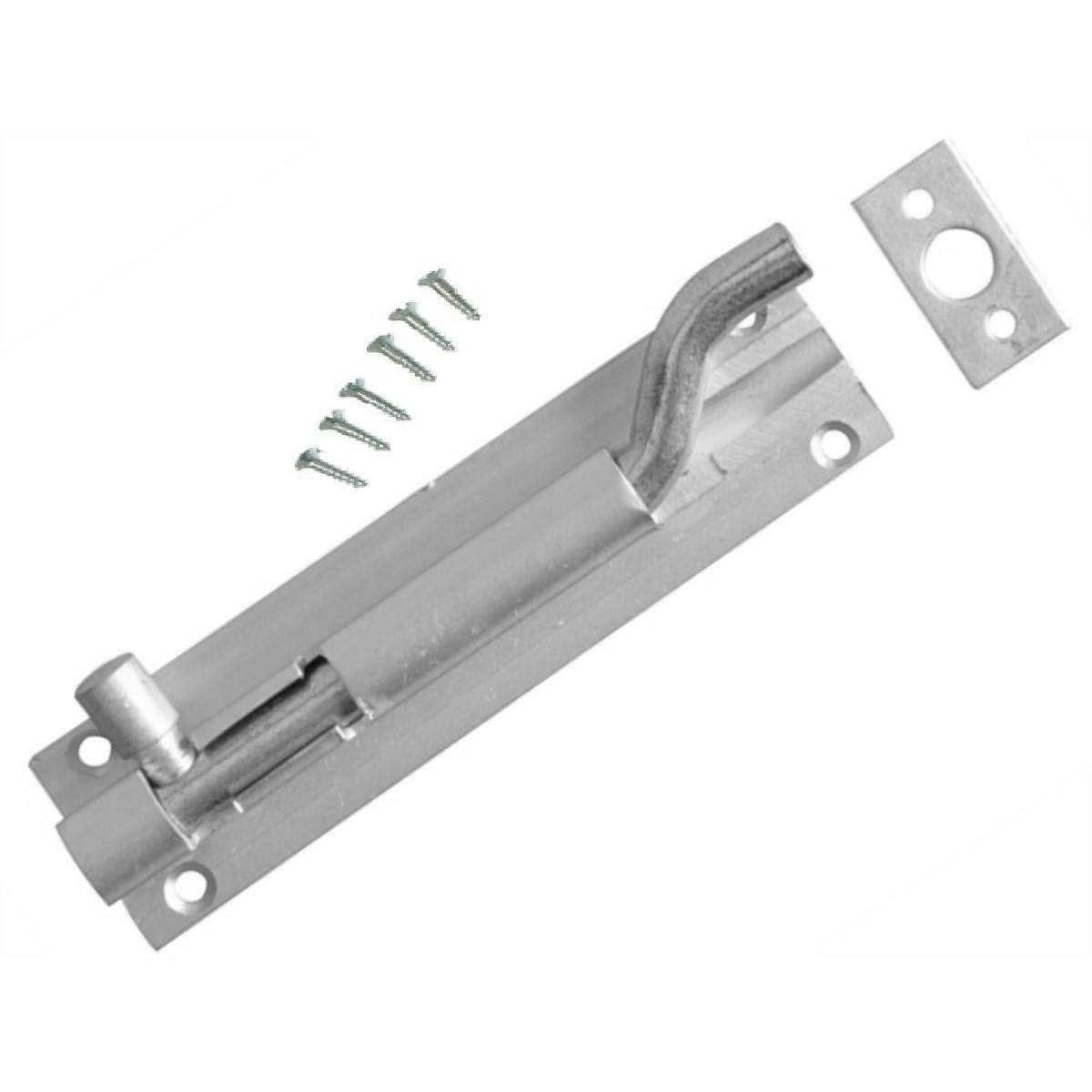 Euroart 150Mm 6" Inch Aluminium Door Bolt Swan Neck Offset With Screws (1)