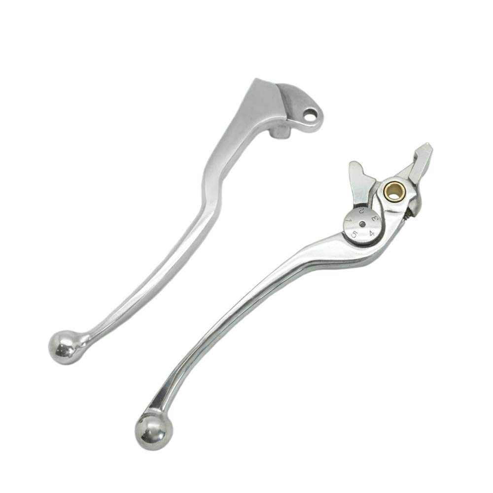 S SYUUMotorcycle Replacement Brake Clutch Hand Lever Sets Pairs compatible with/for Suzuki GSXR 600 1997-2003 GSXR 750 2000-2003 GSXR 1000 2001-2004 Polished Silver