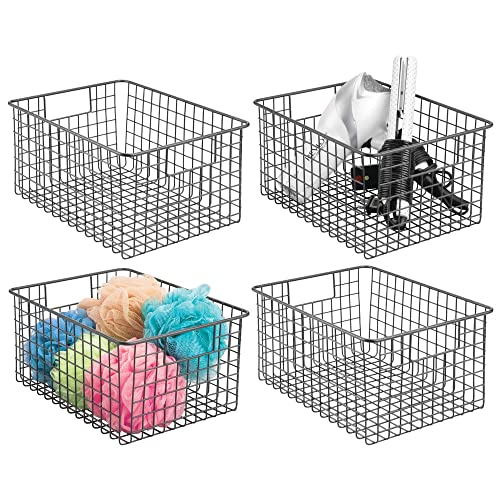 mDesign Drahtkorb für Badzubehör – praktische Gitterbox mit Griffen aus...