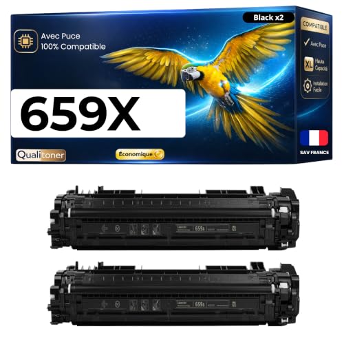 Toner noir W2010X 659X compatible HP Color LaserJet Enterprise MFP M776dn lot de 2 puce