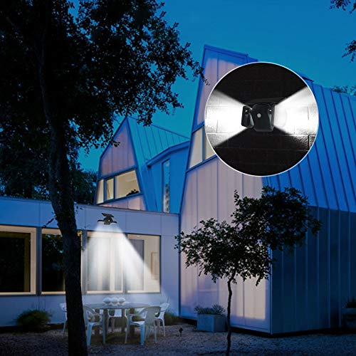 Leeofty 56led Solar Powered Lights com Cabeças Duplas Ajustáveis 360 Graus Rotativo PIR Sensor de Mo