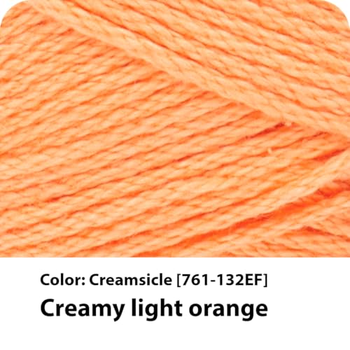 Image of Lion Brand 24 /7 Cotton Yarn, Yarn for Knitting, Crocheting, and Crafts, Creamsicle, 3 Pack | Light Worsted 100% Mercerized Cotton Yarn for Crochet, Knitting, Craft, 185 Yards of Natural Fiber for Tees, Bags, Dishcloths
