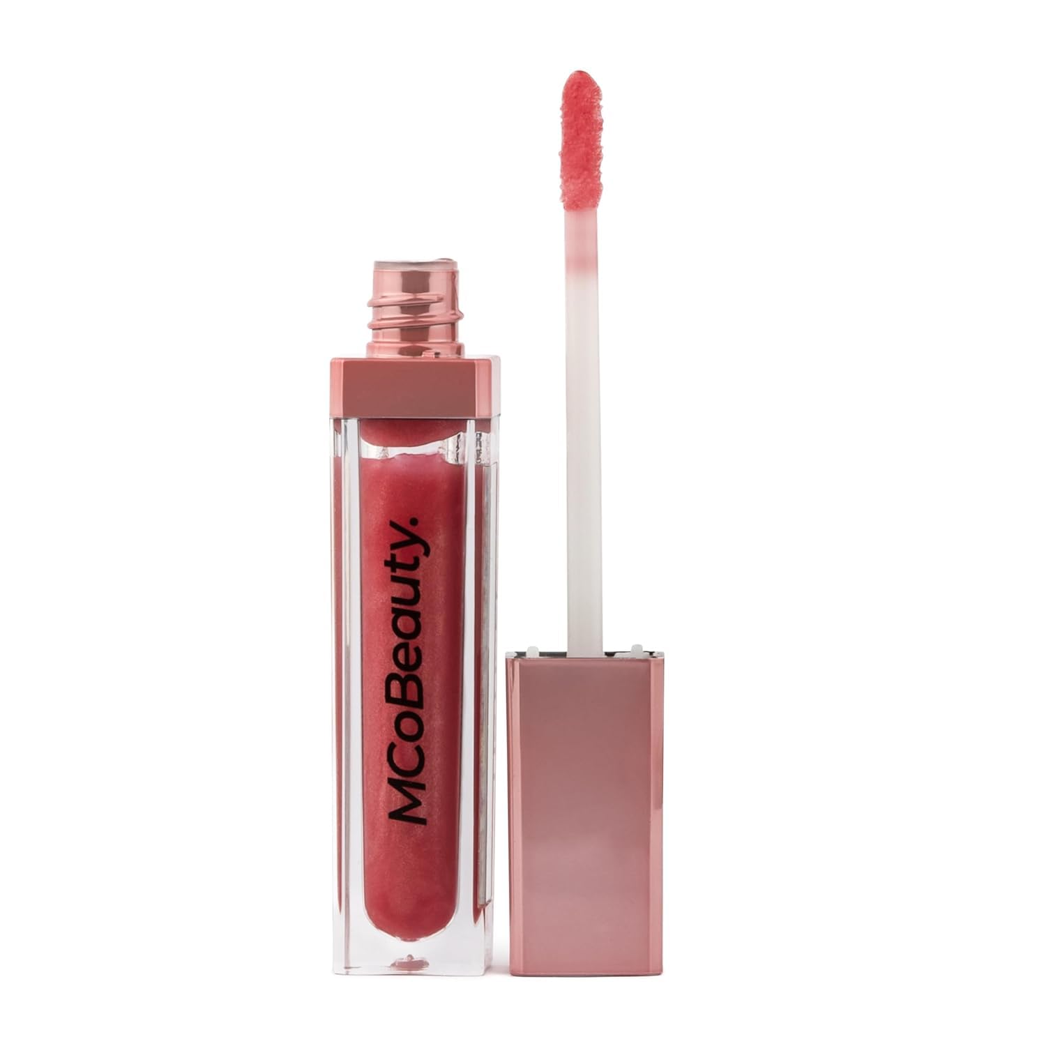 MCoBeauty - Lip Lights Shine Gloss - Berry Pink Lip Gloss - High Shine Glass-Like Finish with Built-In LED Light & Mirror - Moisturising Lightweight - Face Makeup