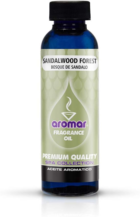 AROMAR Premium Fragrance Oil, Sandalwood Forest 2oz. Bottles. Long Lasting Aromatic Scent, Fresh and Revitalizing Aromatherapy for Living Room, Bedroom, and Kitchen