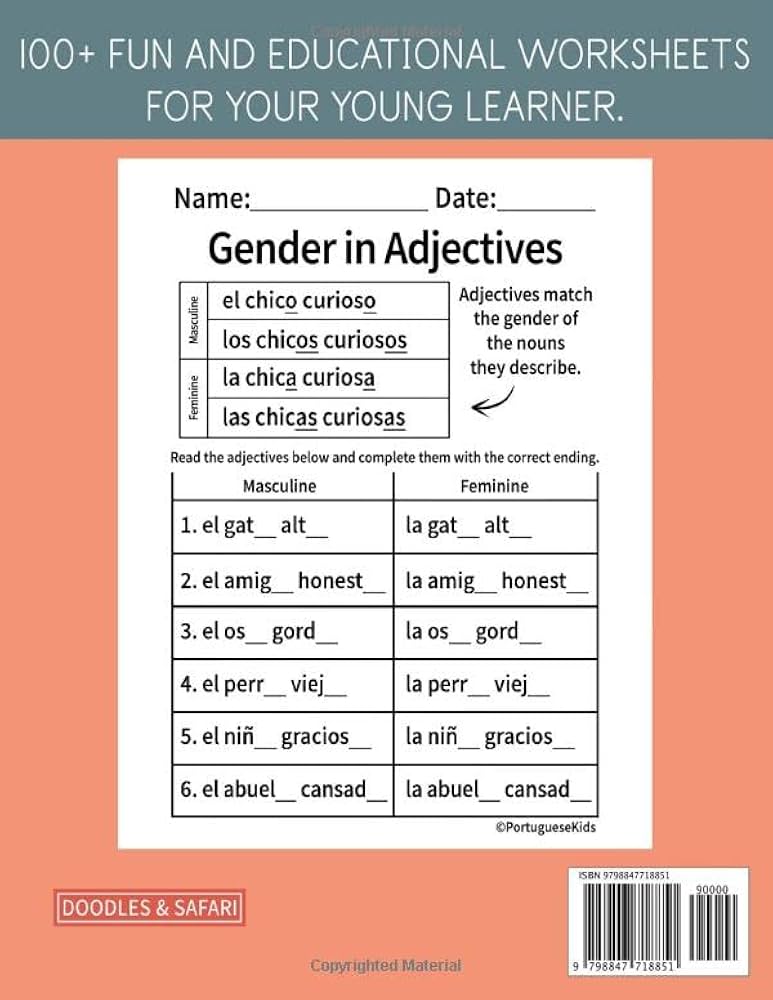 intermediate-spanish-workbook-100-grammar-and-vocabulary-worksheets-for-kids-age-3-learn-spanish-nouns-adjectives-verbs-pronouns-and-definite-articles-learning-spanish-workbooks-starr-kyra-safari-doodles-peters-luiz for Free Printable Spanish To English Worksheets Intermediate Spanish Workbook: 100+ Grammar and Vocabulary Worksheets for Kids Age 3+ | Learn Spanish Nouns, Adjectives, Verbs, Pronouns and Definite Articles (Learning Spanish Workbooks): Starr, Kyra, Safari, Doodles &, Peters, Luiz for Free Printable Spanish To English Worksheets