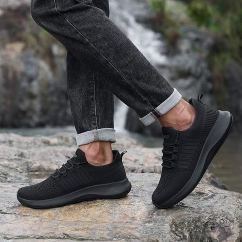 Image of Non Slip Work Shoes for Men Slip On Shoes Slip Resistant Work Sneakers Nonslip Lightweight Restaurant Food Service Zapatos de Trabajo para Hombres, All Black US 6.5-13