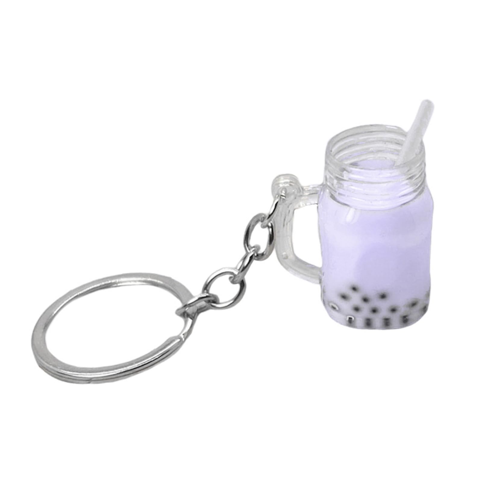 LUOFANG Cute Bubble Tea Keychain Charms Car Backpack Keyring Bag Pendant Couple Gift Mini Cup Pendants with Keychain Rings