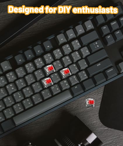 Image of 20 Pack Red Switches, Mechanical Keyboard Switches, Linear 45G Force, Dustproof Hot-Swappable, with 1 Switch Puller, for Gaming and Office Typing