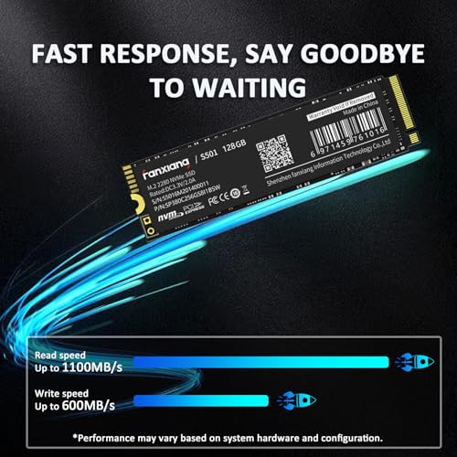 Image of fanxiang S501 128GB NVMe SSD 3D NAND1.3 PCIe Gen3x4 M.2 2280 Internal Solid State Drive (Read Speed up to 1,100 MB /s) Compatible with Laptop & PC Desktop | Internal SSD for notebooks, laptops and desktop PCs, fast boot and reliable performance