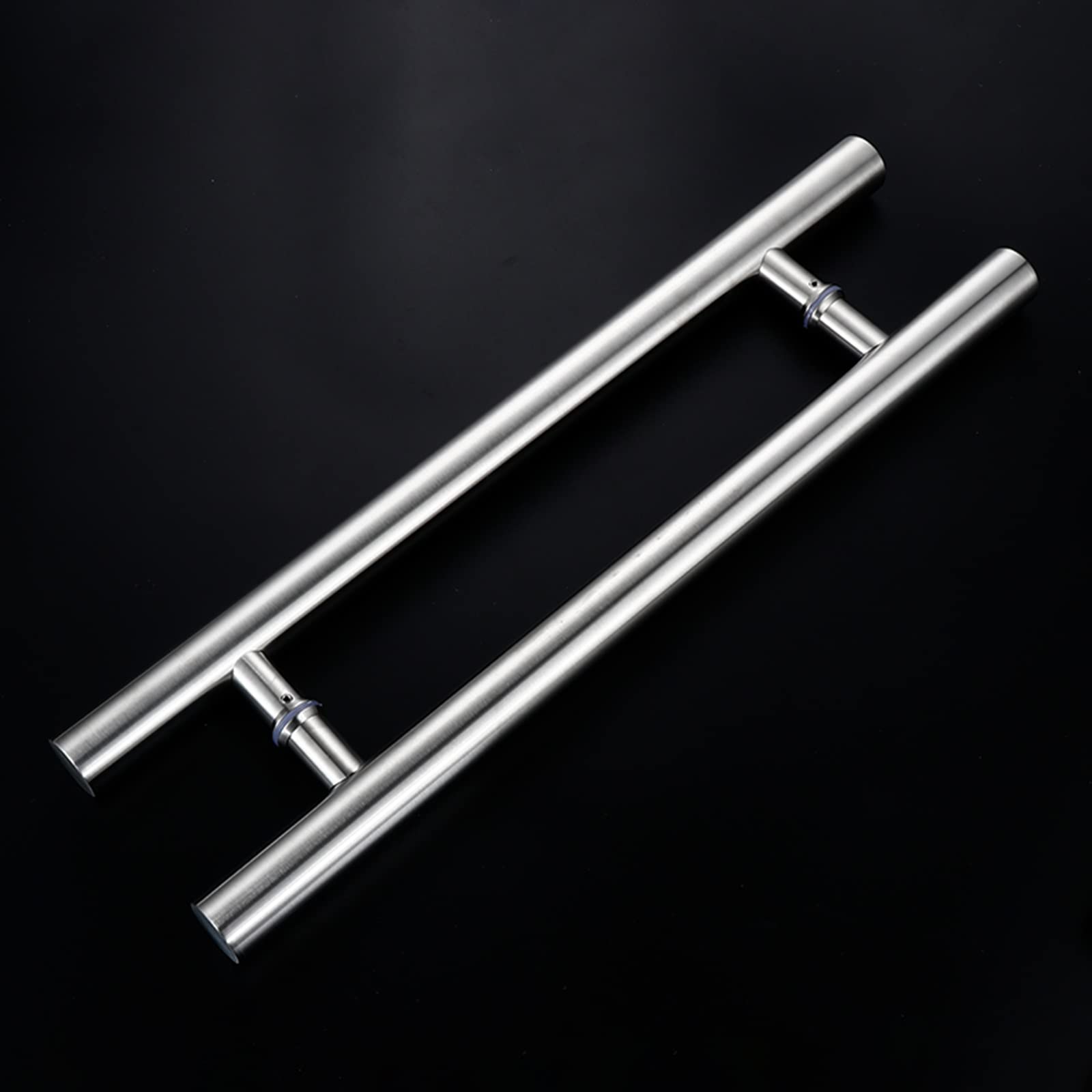 CWCQGH Sliding Barn Door Handle Circular Door Handle, Push-Pull Stainless-Steel Door Handle for Wood/Glass Doors, Barn Gate Pulls for Wooden Fences Heavy Duty,Brushed-180cm/70.9in - 140cm
