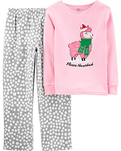 Carter's Little Girls' 2 Piece PJ Set (Toddler/Kid) (Fleece Navidad, 4)