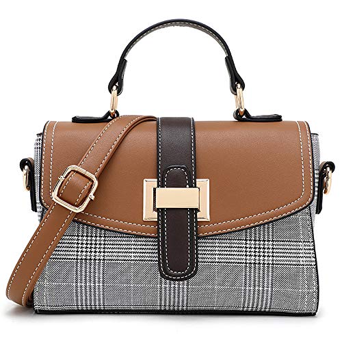 zhongningyifeng Crossbody Purse for Women Shoulder Bag PU Leather Waterproof Retro Fashion Handbag Small (brown)