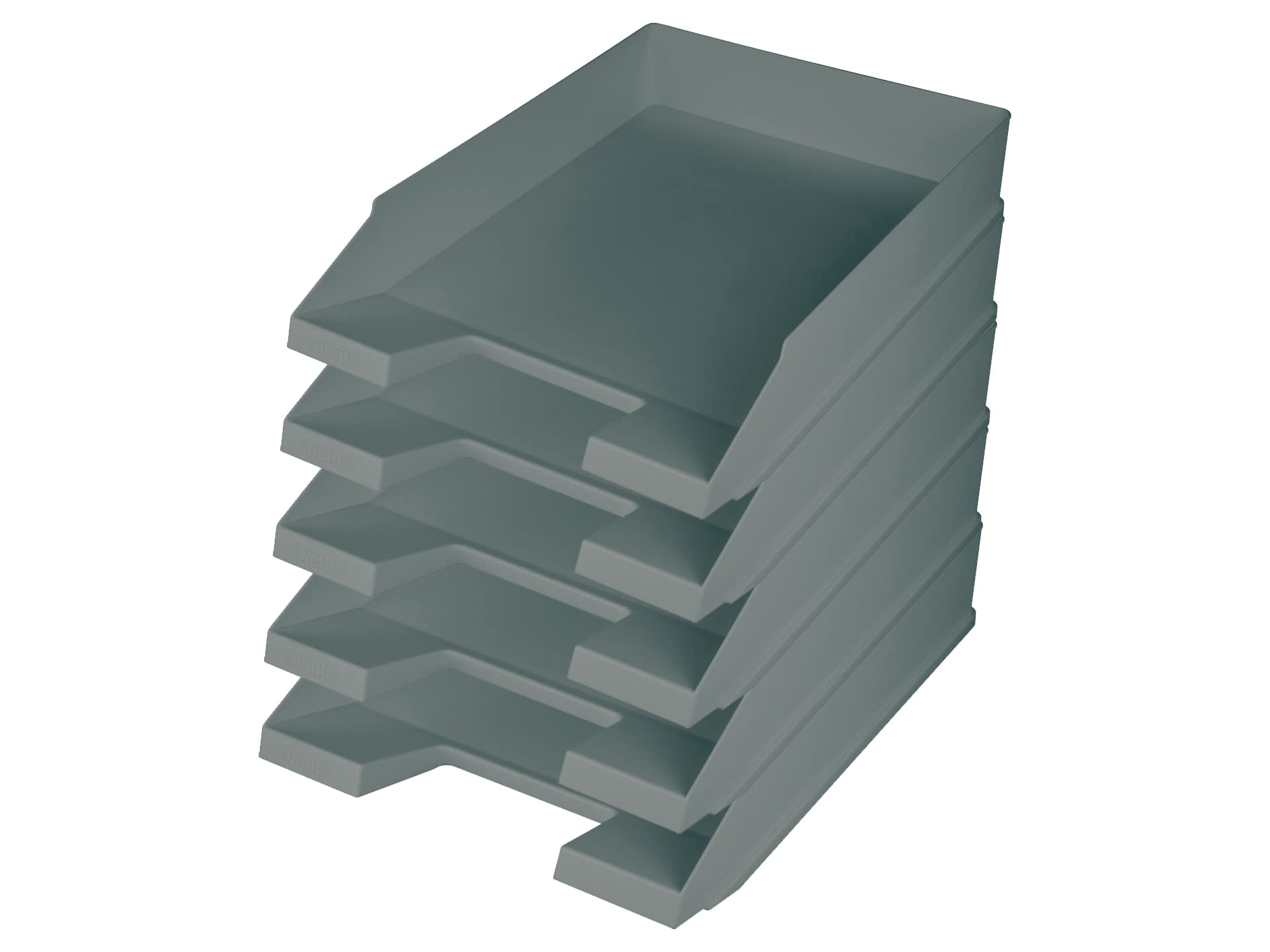 helit H2661682 Letter Tray "The Green Staff" DIN A4-C4 Recycled Plastic Blue Angel Certified Light Grey Pack of 5