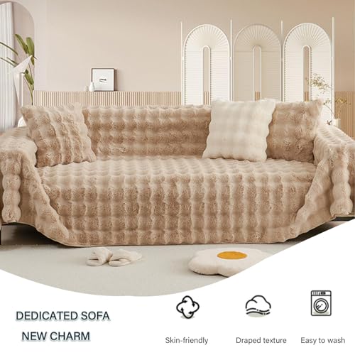 Housse de canapé modulable lavable grand format chaud et doux gris foncé - 5