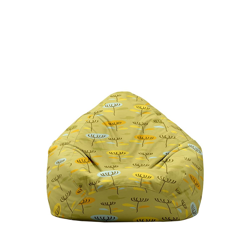 Mateju Bean Bag Chair, Beanbag Chair Adult, 3D Grass Green Bean Bag Without Filling, Plush Toy Storage Large Bean Bags, High Back Bean Bags, Suitable for Indoor and Outdoor Beanbag (XL,yellow-green)