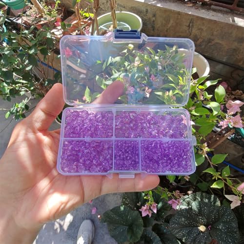 Image of Crystal Violet Rondelle Glass Beads for Jewelry Making, Faceted Briolette Crytal Spacer Beads for Bracelet Necklace Earring (2mm 4mm 6mm 8mm 10mm Mixed Sizes, 1000pcs)